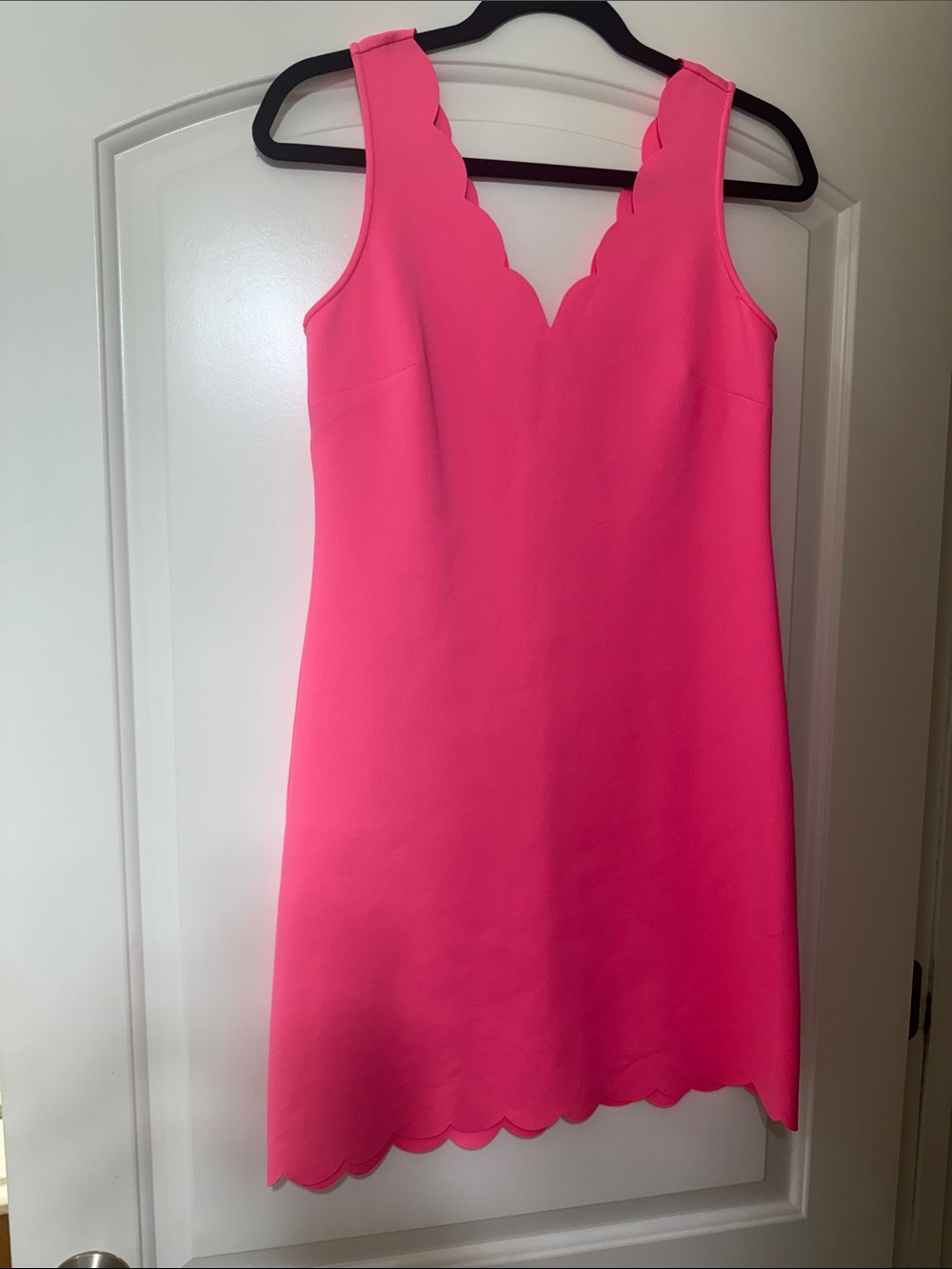 Lilly Pulitzer Hot Pink Scallop-Edge Sleeveless Mini Dress